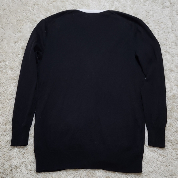 J. CREW Black & White Trim Front Pockets Button Down Cardigan Sweater Sz XXS - Picture 6 of 14